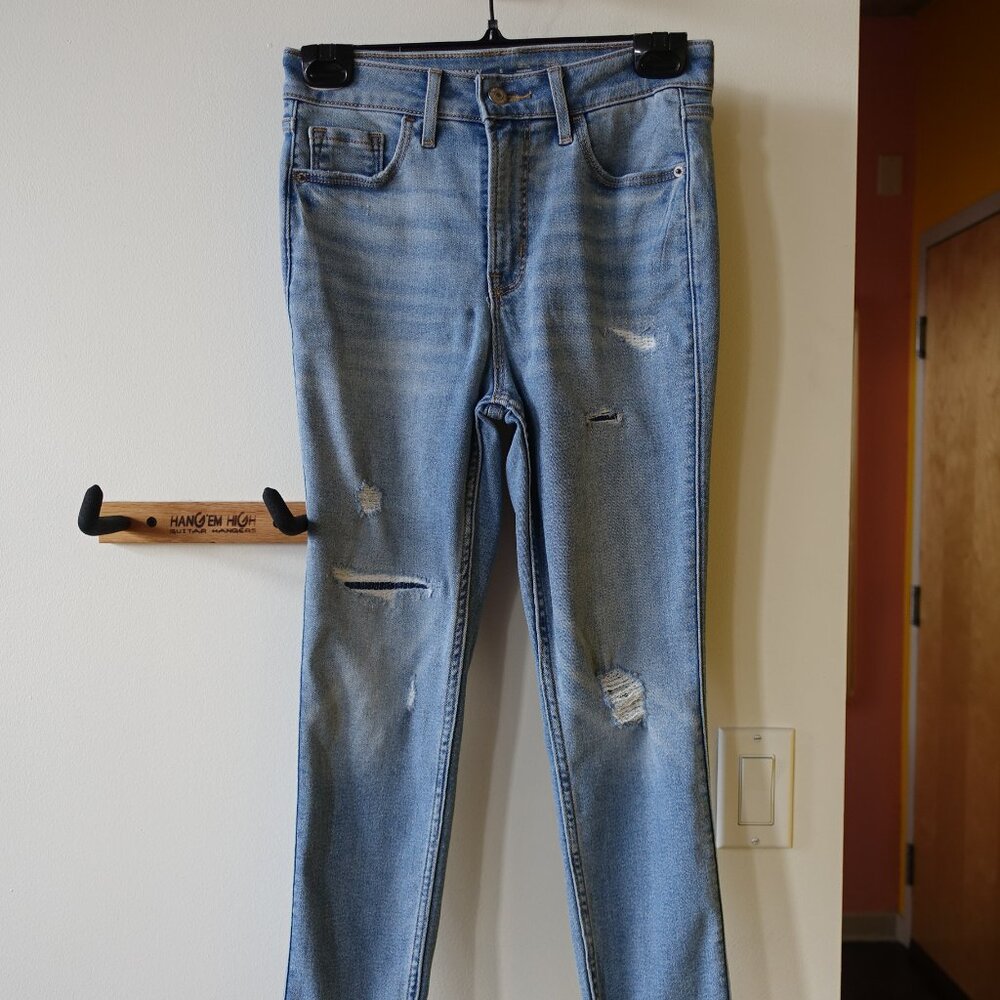 Extra High-Waisted Rockstar 360° Super-Skinny Distressed Jeans 6P 6 petite